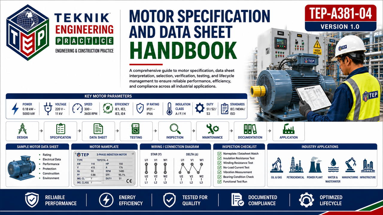 Thumbnail for TEP-A381-04 MOTOR SPECIFICATION AND DATA SHEET HANDBOOK