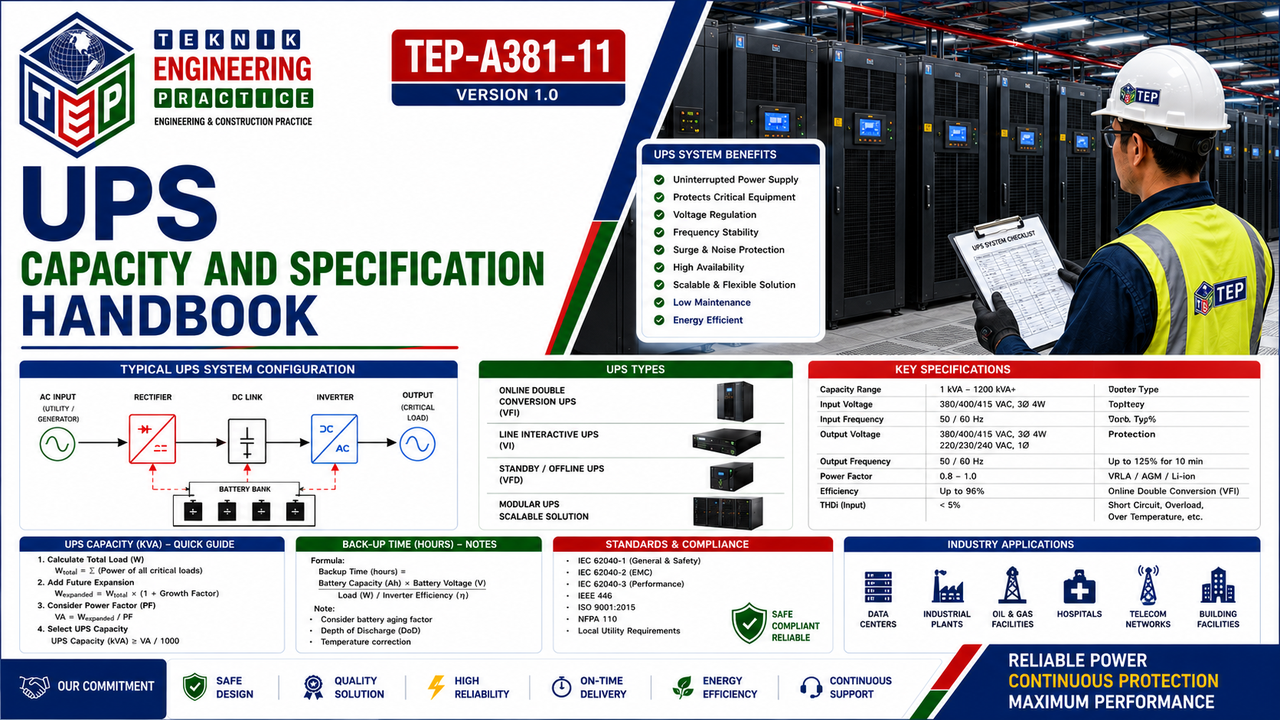 Thumbnail for TEP-A381-11 UPS CAPACITY AND SPECIFICATION HANDBOOK