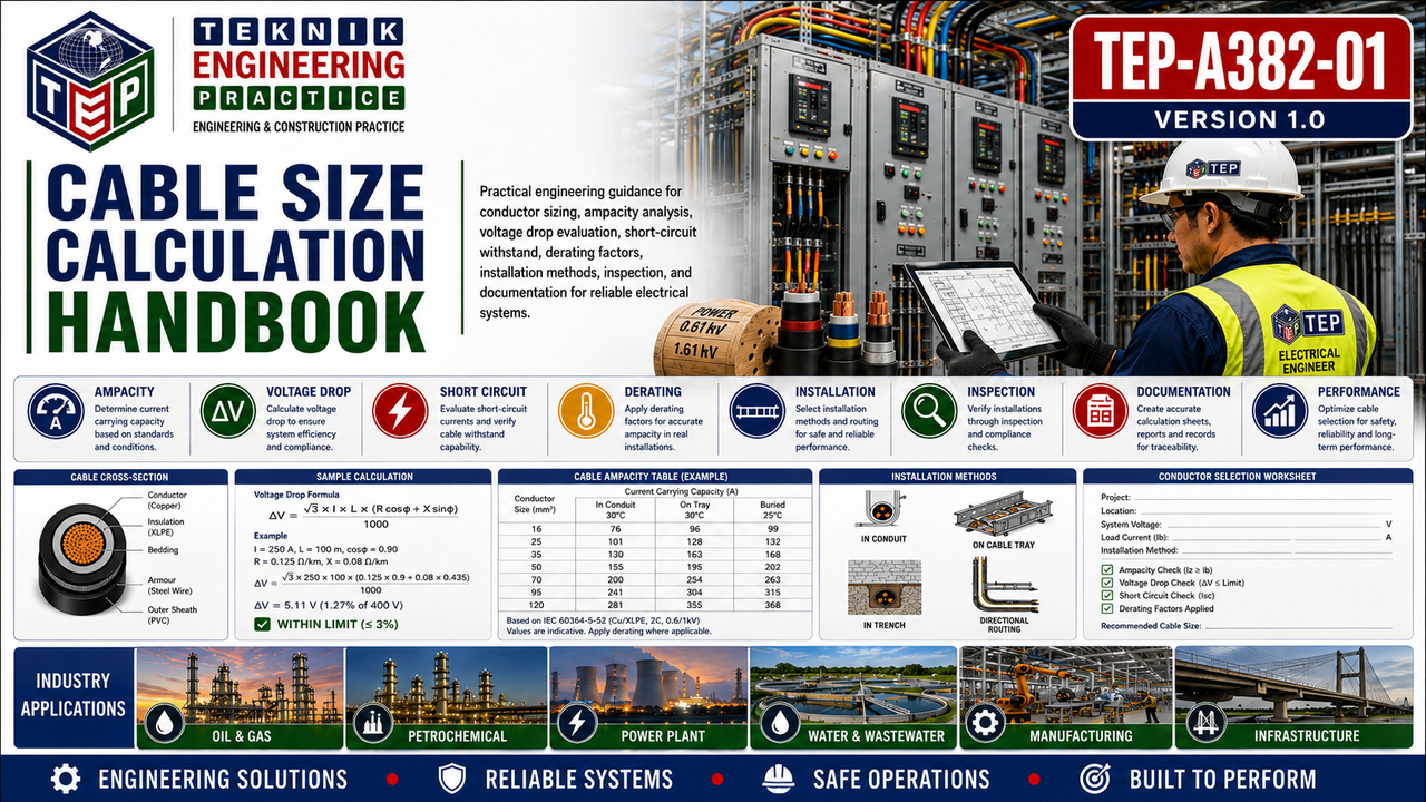 Thumbnail for TEP-A382-01 CABLE SIZE CALCULATION HANDBOOK